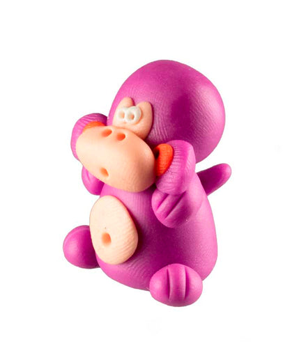 Figurine Singe Violet Miniature – Artisanat Thaïlandais en Pâte Polymère