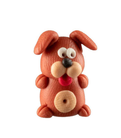 Figurine Miniature Chien – Artisanat Thaïlandais en Pâte Polymère