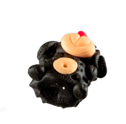Figurine Miniature Chien Noir – Artisanat Thaïlandais en Pâte Polymère