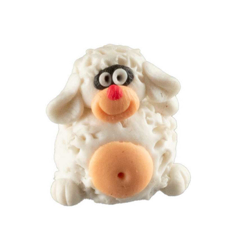 Figurine Miniature Mouton Blanc – Artisanat Thaïlandais en Pâte Polymère