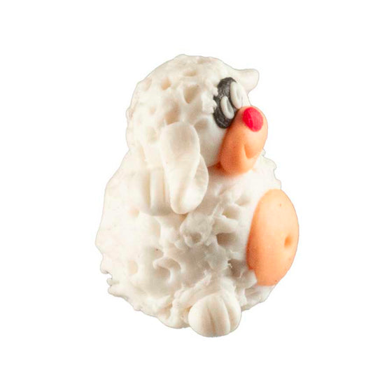 Figurine Miniature Mouton Blanc – Artisanat Thaïlandais en Pâte Polymère