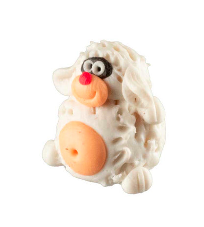 Figurine Miniature Mouton Blanc – Artisanat Thaïlandais en Pâte Polymère