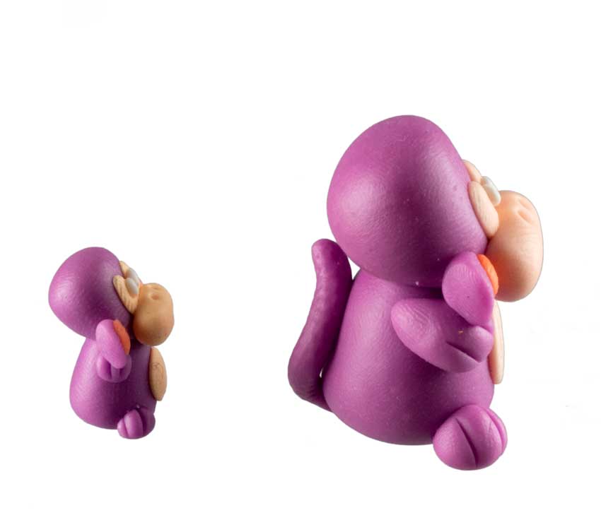 Figurines Singe Adulte et Enfant Miniatures – Artisanat Thaïlandais en Pâte Polymère