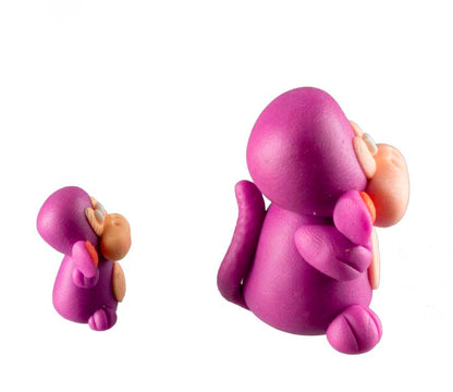 Figurines Singe Adulte et Enfant Miniatures – Artisanat Thaïlandais en Pâte Polymère