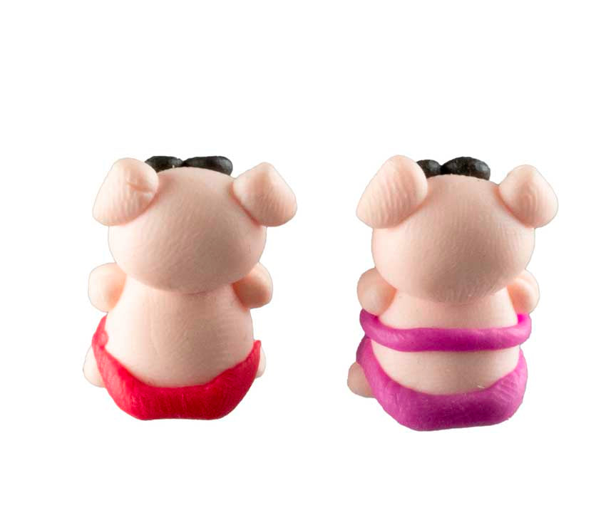 Figurines Couple de Cochons en Maillot de Bain – Pâte Polymère de Thaïlande