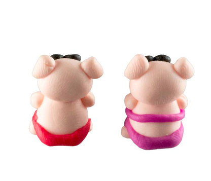 Figurines Couple de Cochons en Maillot de Bain – Pâte Polymère de Thaïlande