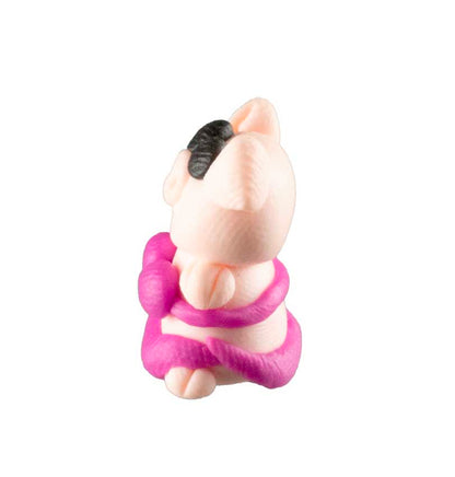 Figurine Miniature Cochon Plage Chic – Artisanat Thaïlandais en Pâte Polymère