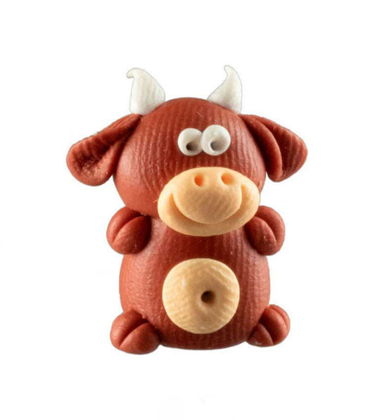 Figurine Miniature Vache – Artisanat Thaïlandais en Pâte Polymère