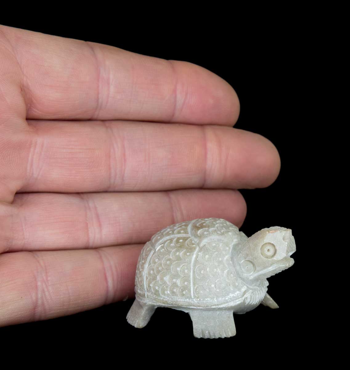 Figurine Tortue En Saponite – Sculpture Artisanale Faite Main D’Inde