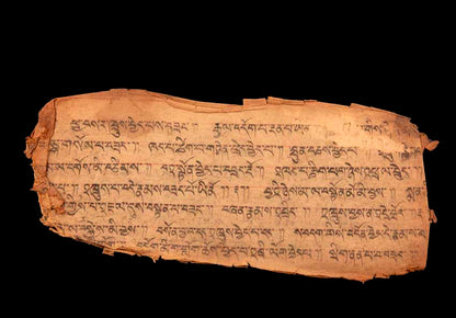 Ancienne Page de Prières Tibétaines Manuscrite – Manuscrit Bouddhiste du Népal