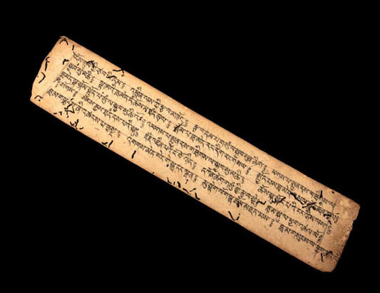 Ancienne Page de Prières Tibétaines Manuscrite – Manuscrit Sacré Bouddhiste du Népal