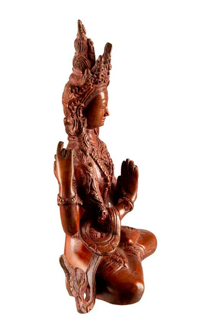 Statue Avalokiteshvara Chenrezig en Laiton – Bodhisattva de la Compassion du Népal