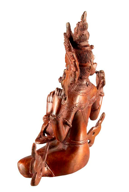 Statue Avalokiteshvara Chenrezig en Laiton – Bodhisattva de la Compassion du Népal
