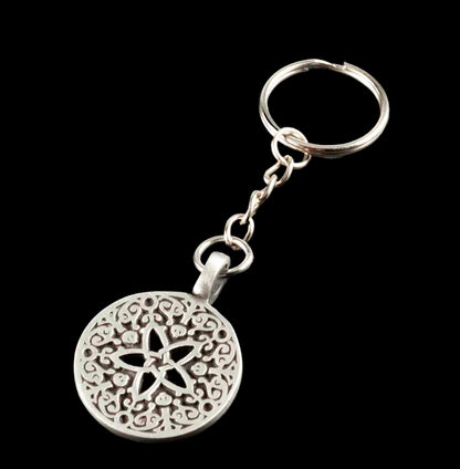 Porte-Clé Fleur de Vie Celtique en Métal – Symbole d’Harmonie