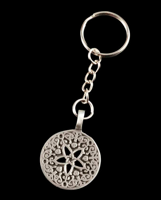 Porte-Clé Fleur de Vie Celtique en Métal – Symbole d’Harmonie