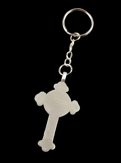 Porte-Clé Croix Tête de Mort Gothique en Métal – Accessoire Original