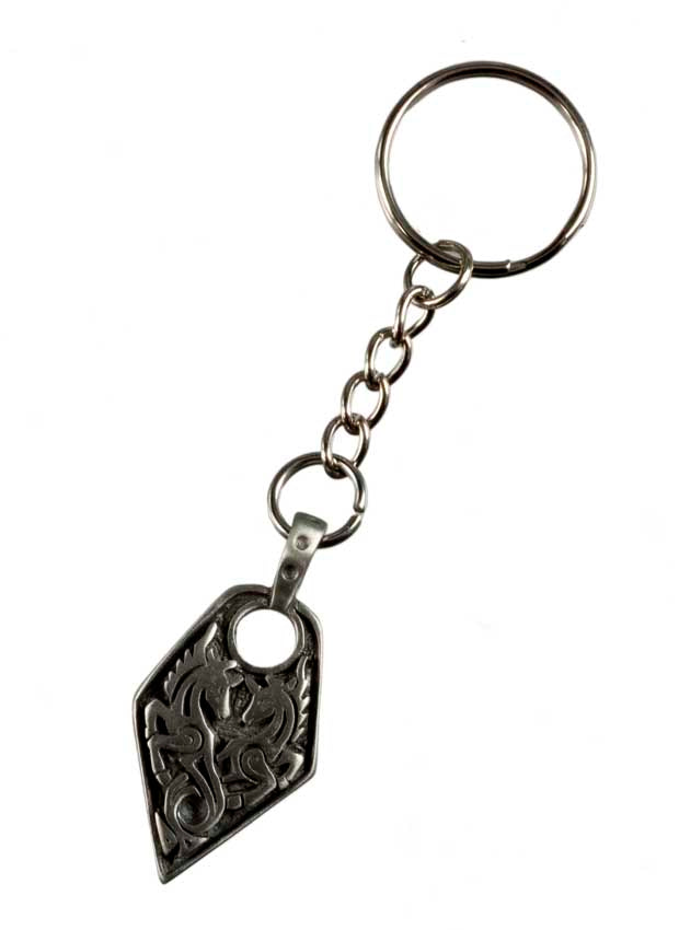 Porte-Clé Licorne Nordique Celte en Métal – Symbole Mystique et Légendaire