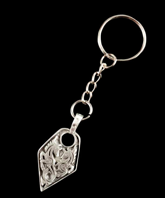 Porte-Clé Licorne Nordique Celte en Métal – Symbole Mystique et Légendaire