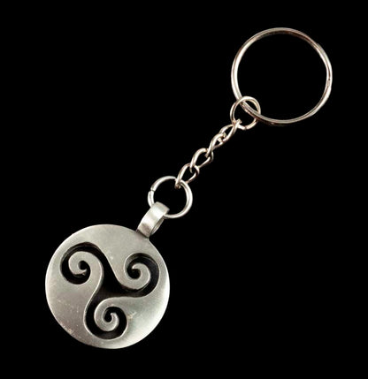 Porte-Clé Triskele Celtique en Métal – Symbole Ancestral