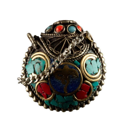 Tabatière Tibétaine Snuff Bottle Turquoise Sans Bouchon