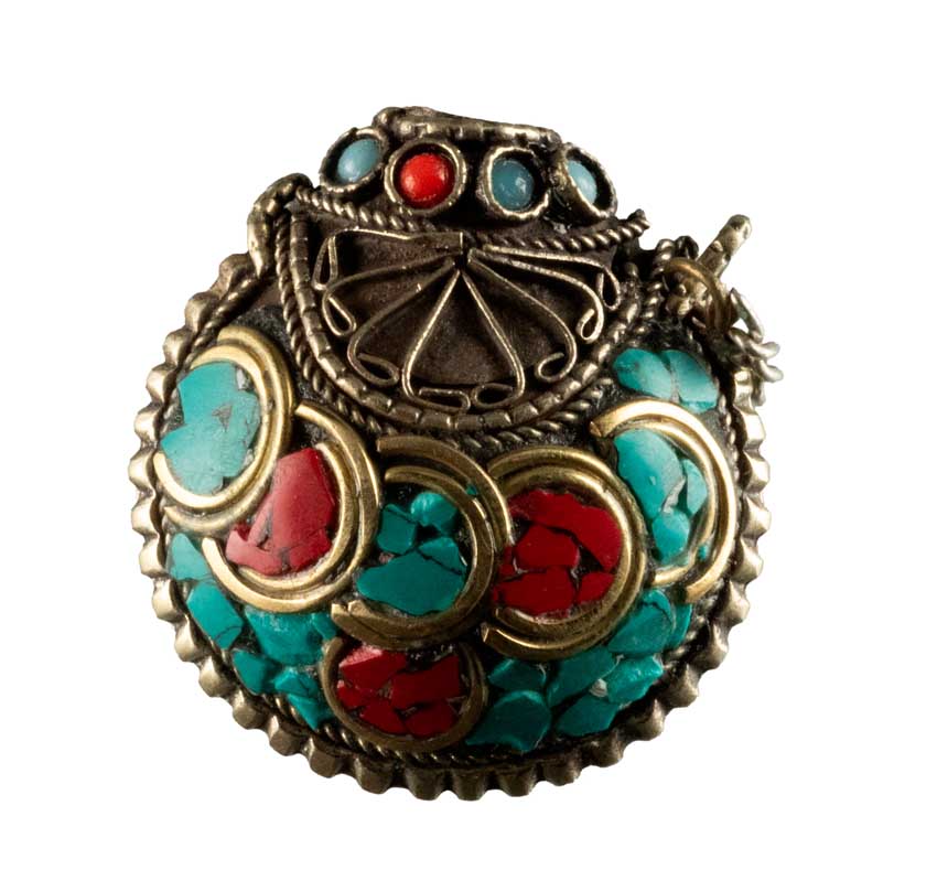 Tabatière Tibétaine Snuff Bottle Turquoise Sans Bouchon