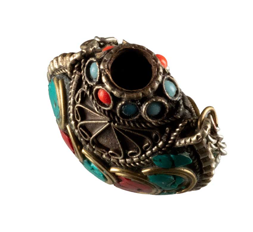 Tabatière Tibétaine Snuff Bottle Turquoise Sans Bouchon