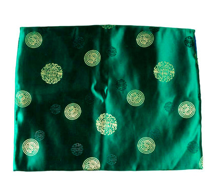 Pochette Tibétaine en Brocart Verte – Étui pour Livre de Prières et Documents Précieux
