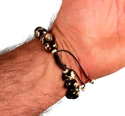Bracelet mala tibétain symbole Om – Chapelet de méditation du Népal