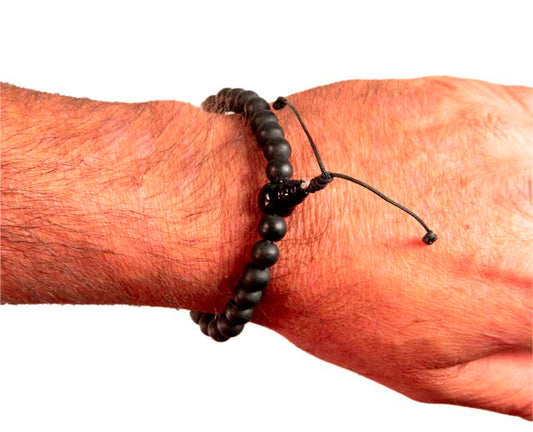 Shaligram bracelet mala – bijou sacré en Shaligram naturel de la rivière Kali Gandaki (Népal)
