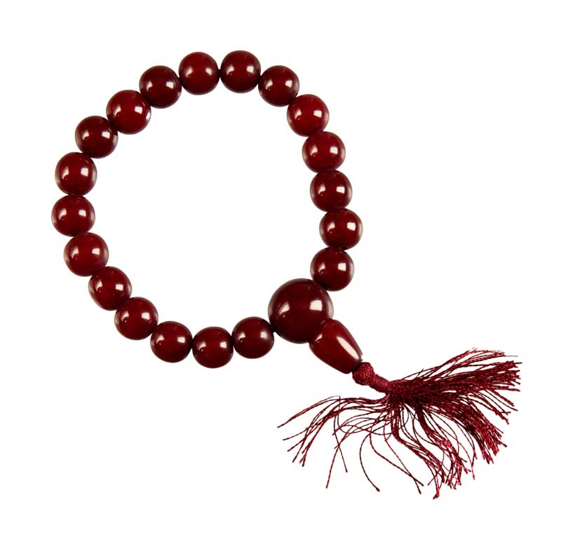 Bracelet mala du Népal en résine bordeaux – Bijou de méditation et de bien-être