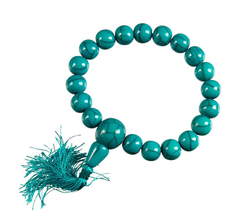 Bracelet mala du Népal en résine turquoise – Élégance artisanale et méditation