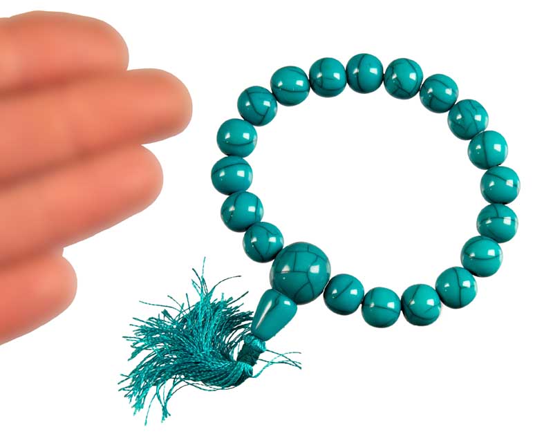 Bracelet mala du Népal en résine turquoise – Élégance artisanale et méditation