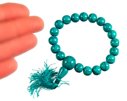 Bracelet mala du Népal en résine turquoise – Élégance artisanale et méditation