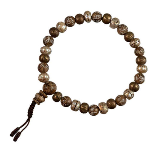 Collier Coquillage Décoratif Pour Statue Bouddhiste – Ornement Népalais En Coquillage Et Cuivre