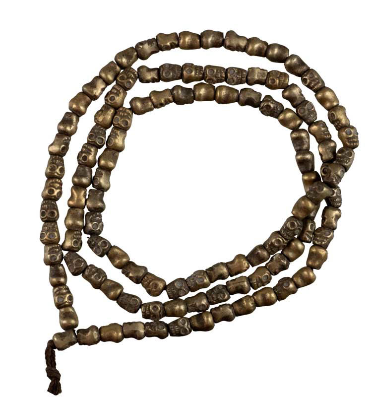 Mundamala Kapalamala Tibétain En Métal – Chapelet De Crânes Pour Autel Et Statue