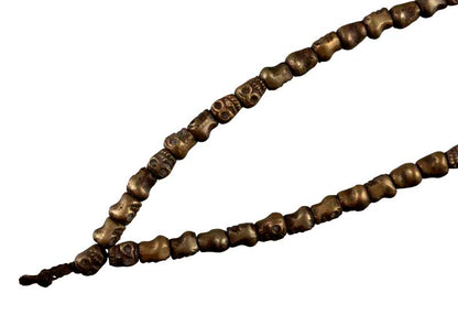 Mundamala Kapalamala Tibétain En Métal – Chapelet De Crânes Pour Autel Et Statue