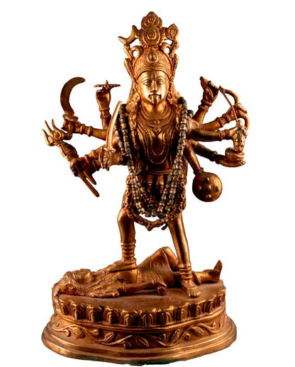 Mundamala Kapalamala Tibétain En Métal – Chapelet De Crânes Pour Autel Et Statue