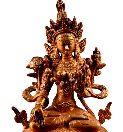 Collier Coquillage Décoratif Pour Statue Bouddhiste – Ornement Népalais Avec Mantras