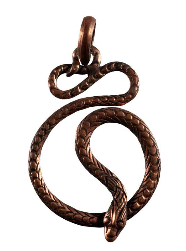 Pendentif Serpent en Cuivre du Népal – Bijou Ethnique de Créateur