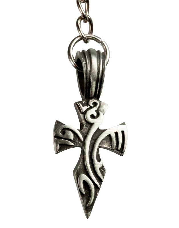 Croix Maori Bijou de Sac ou Porte-Clé en Métal – Inspiration Tribale