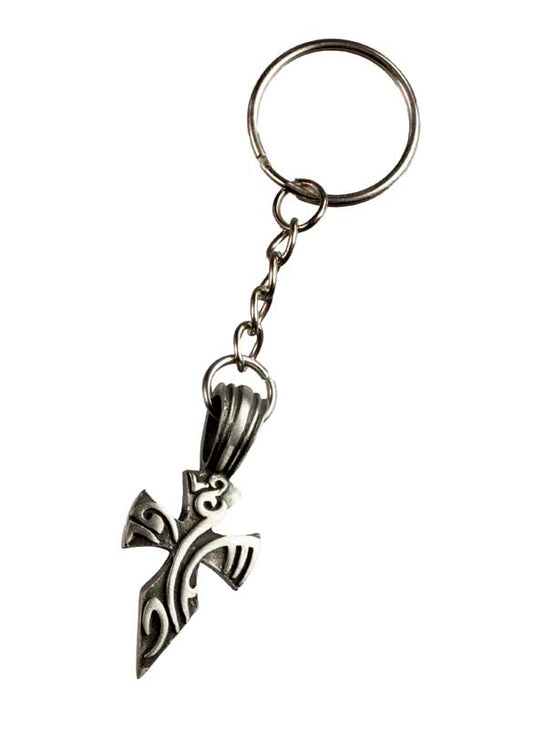 Croix Maori Bijou de Sac ou Porte-Clé en Métal – Inspiration Tribale