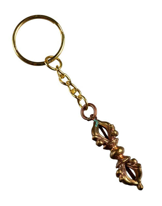 Porte-Clé Vajra Bouddhiste en Métal – Artisanat Népalais