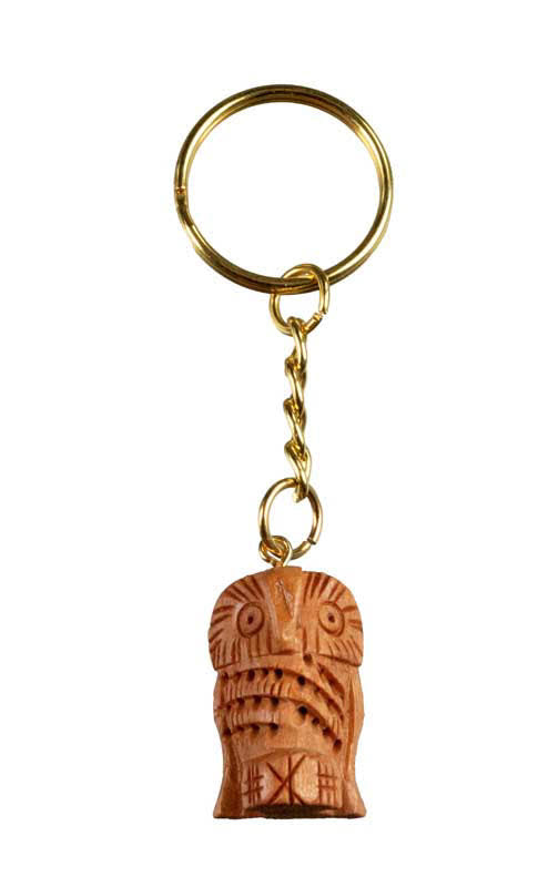Bijou de Sac Chouette ou Porte-Clé en Bois et Métal – Symbole de Sagesse