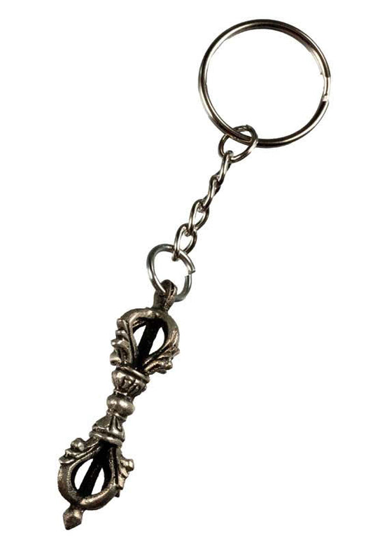 Porte-Clé Vajra Argenté en Métal – Artisanat Népalais