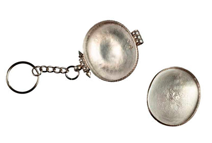 Ghau Tibétain En Argent – Bijou De Sac Porte-Clé Avec Mantra Et Turquoise