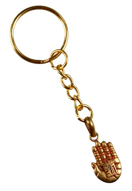 Porte-Clés Main de Bouddha Doré – Bijou de Sac Spirituel