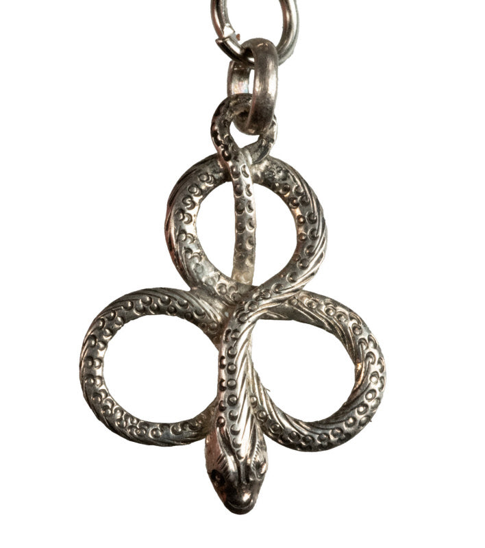 Porte-Clé Serpent en Métal Argenté – Symbole de Transformation