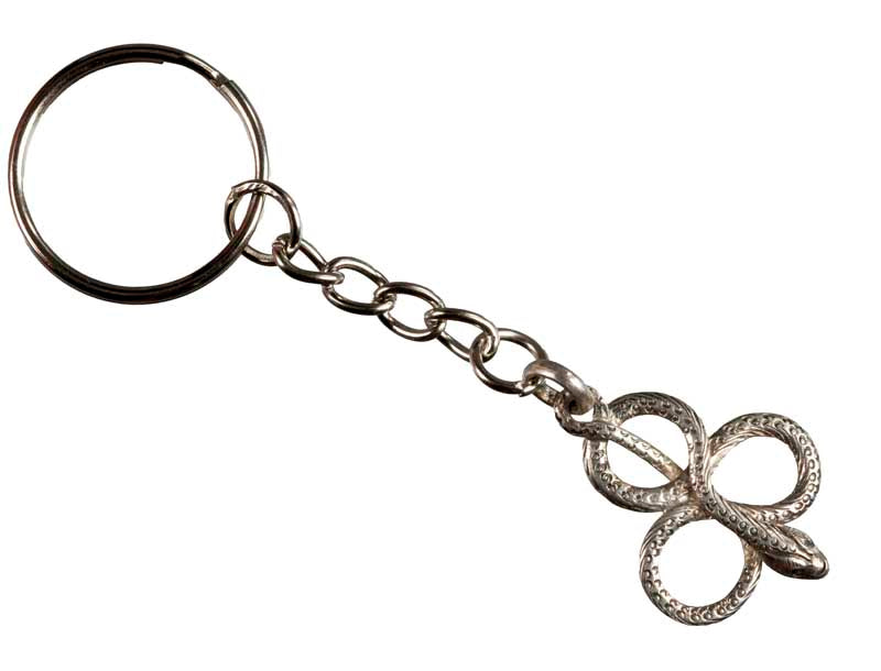 Porte-Clé Serpent en Métal Argenté – Symbole de Transformation