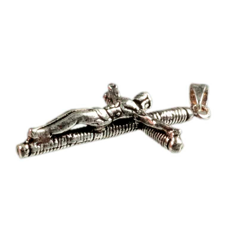 Pendentif croix crucifix en argent 925 – bijou chrétien de foi et de dévotion