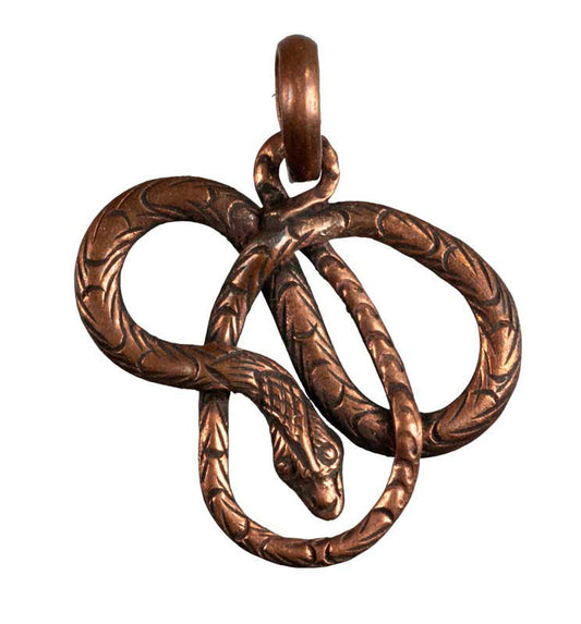 Pendentif Serpent en Cuivre – Symbole de Sagesse et de Transformation